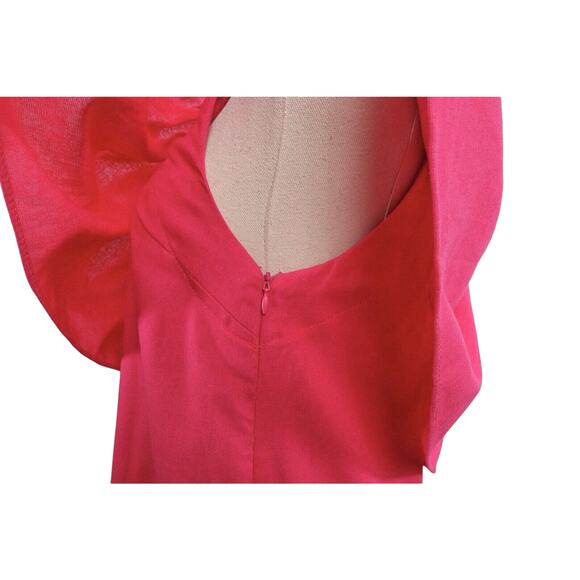 Tuckernuck Pomander Place Florencia One Shoulder Pink Maxi Dress Ruffle XS NWOT - Picture 8 of 12